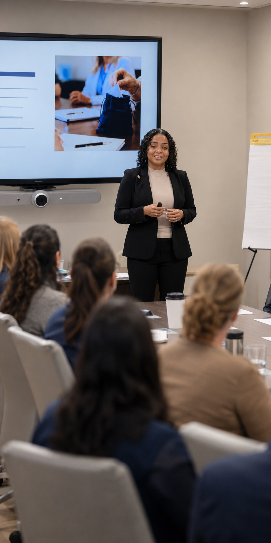 Anjelis Oliveira presenting to healthcare professionals in a classroom session